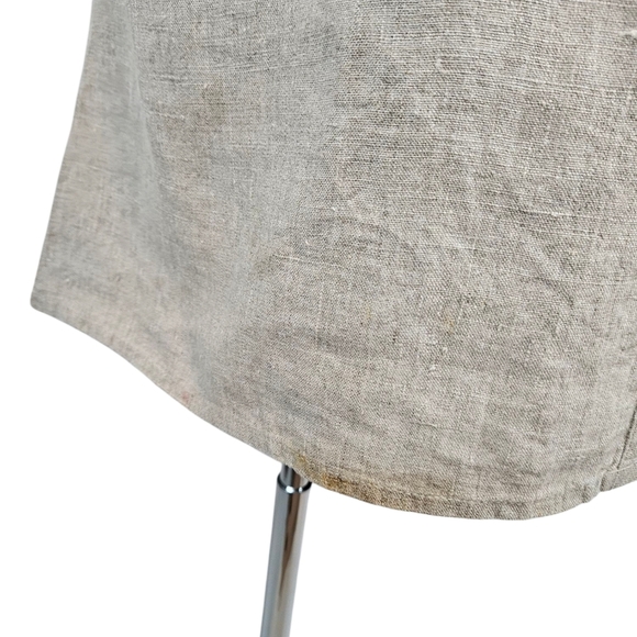 Flax Tan Natural 100% Linen Button Front Tunic Top Size Large Women's A39 - Picture 5 of 11